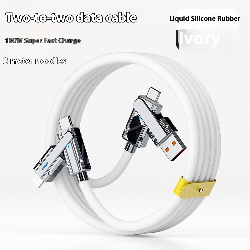 4-i-1 snabbladdningskabel – USB-C, Lightning & micro-USB