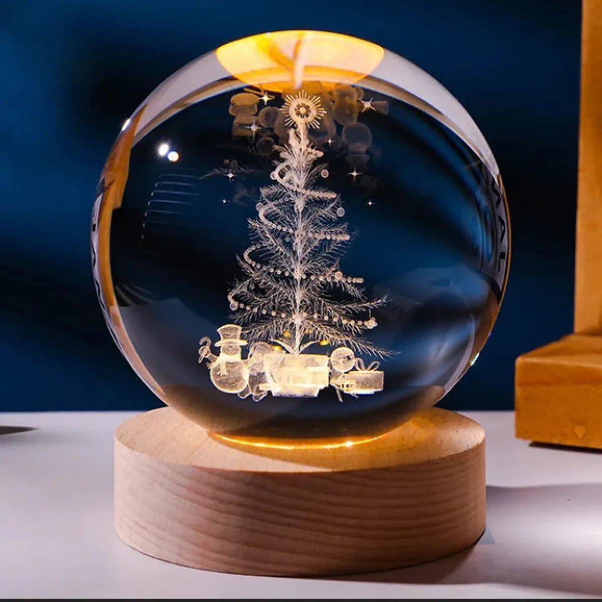 Stjärnhimmel kristallkula – 3D LED-nattlampa