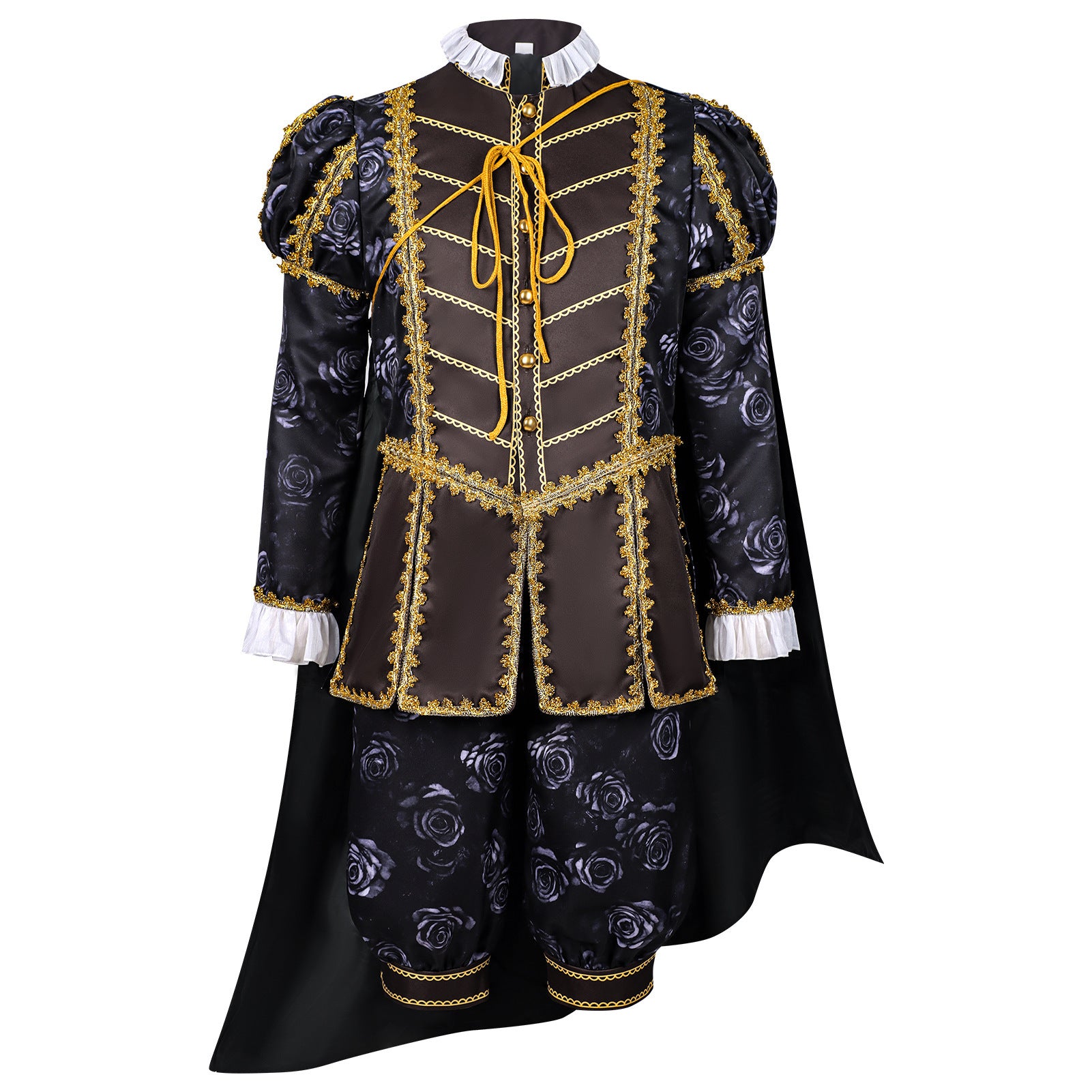 Halloween Retro Tudor Style Cloak Court Outfit Men's Royal Noble Prince Duke Stage Performance Costume