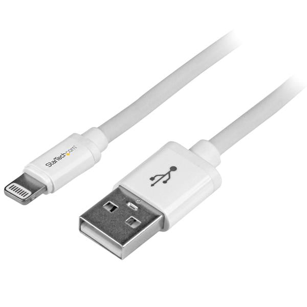Star Tech 2 m (6 ft.) USB to Lightning Cable - Long iPhone / iPad / iPod Charger Cable - Lightning to USB Cable - Apple MFi Certified - White