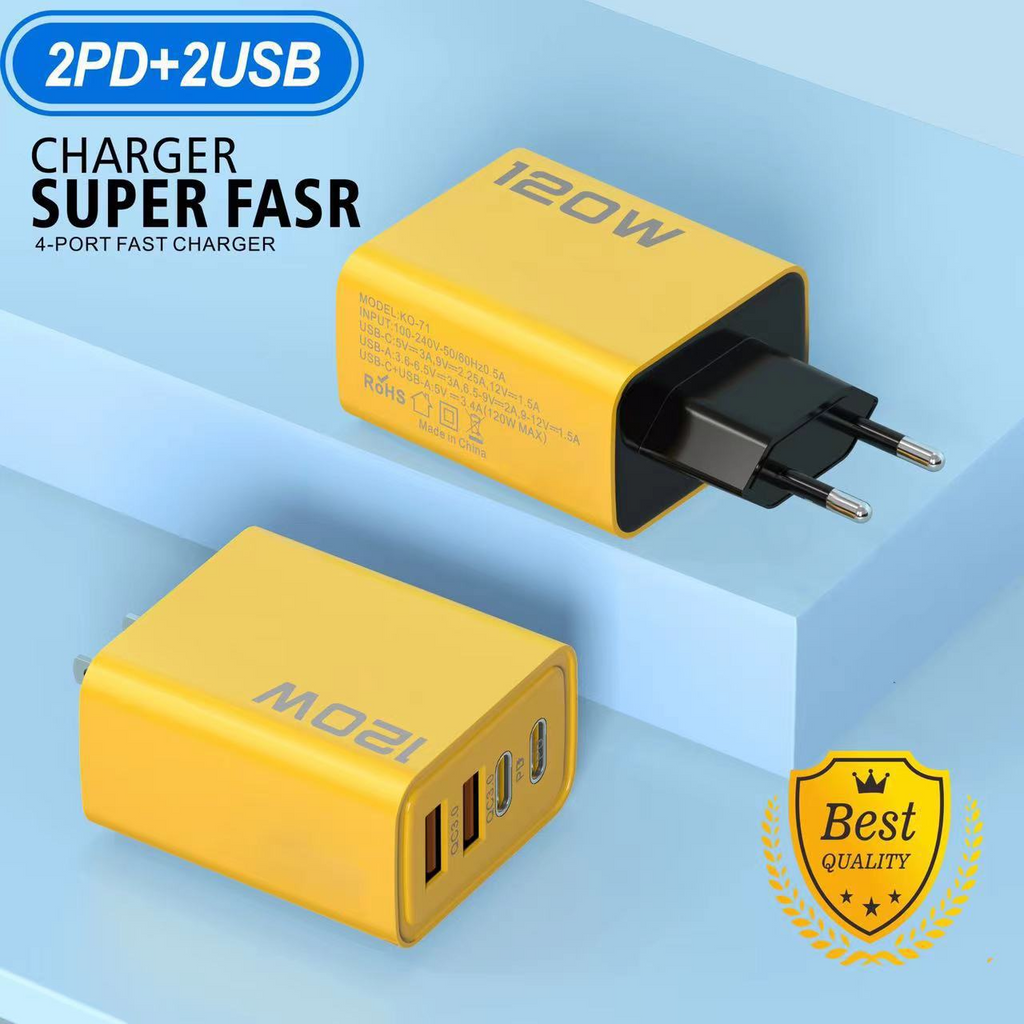 Väggladdare med dubbel USB-C & USB – PD snabbladdning