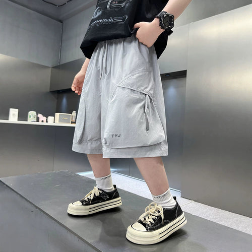Casual Cargo Shorts for Boys Lightweight Mid-Length Pants Kids