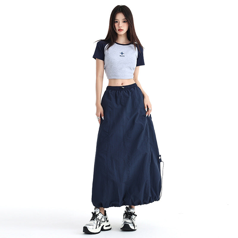 Women's Skirt  Skirt with Drawstring Loose and Slim A-Line Skirt