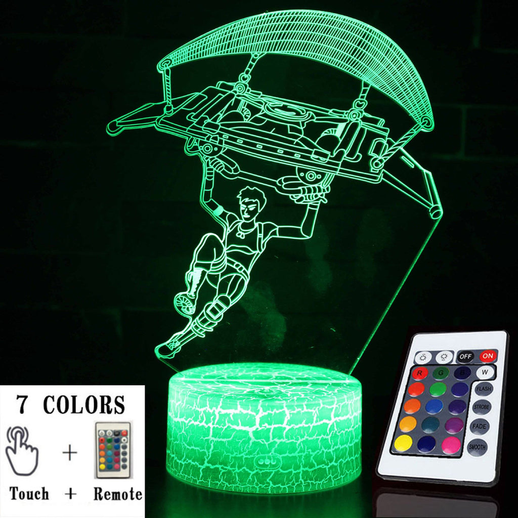3D LED-nattlampa med touch – färgglad