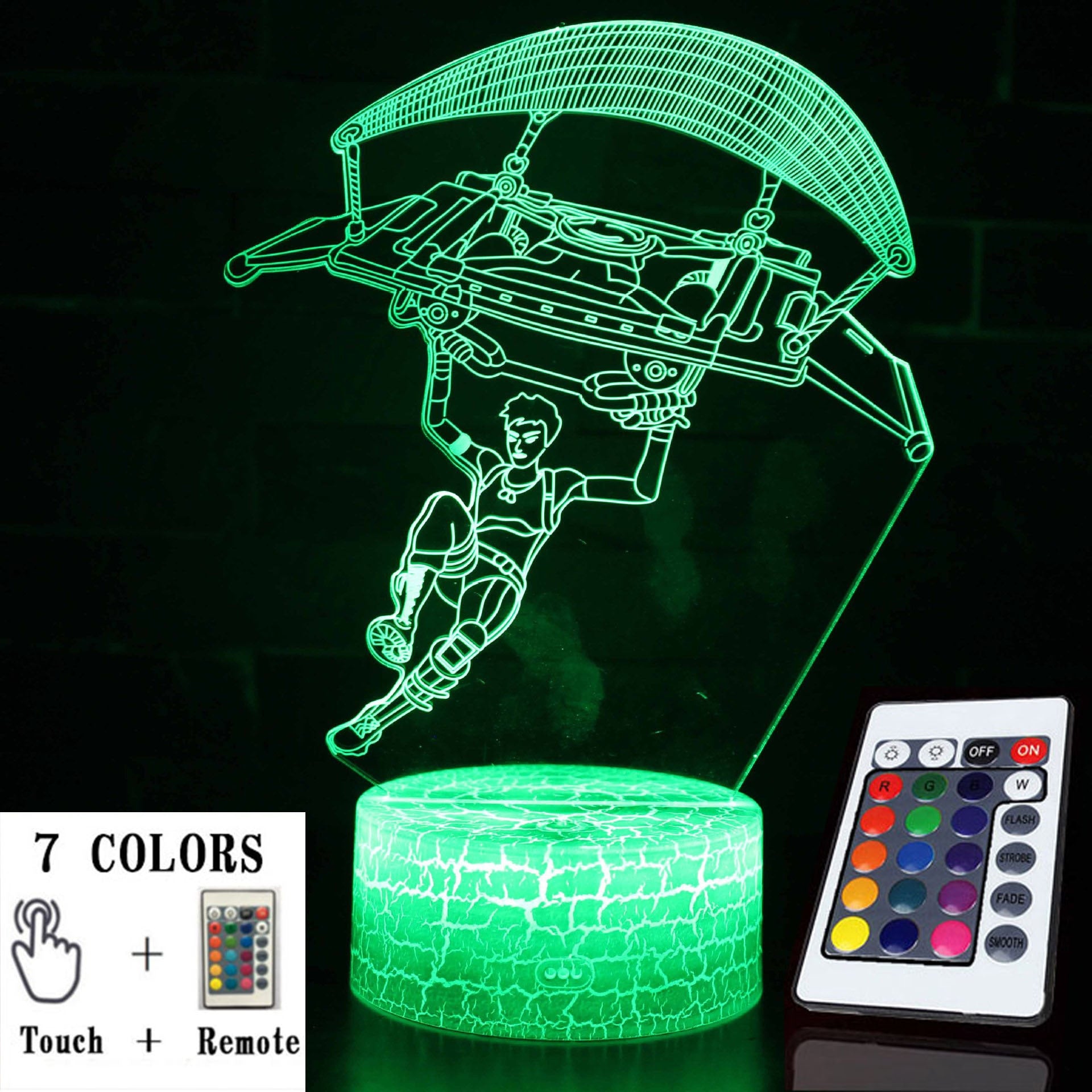 3D LED-nattlampa med touch – färgglad