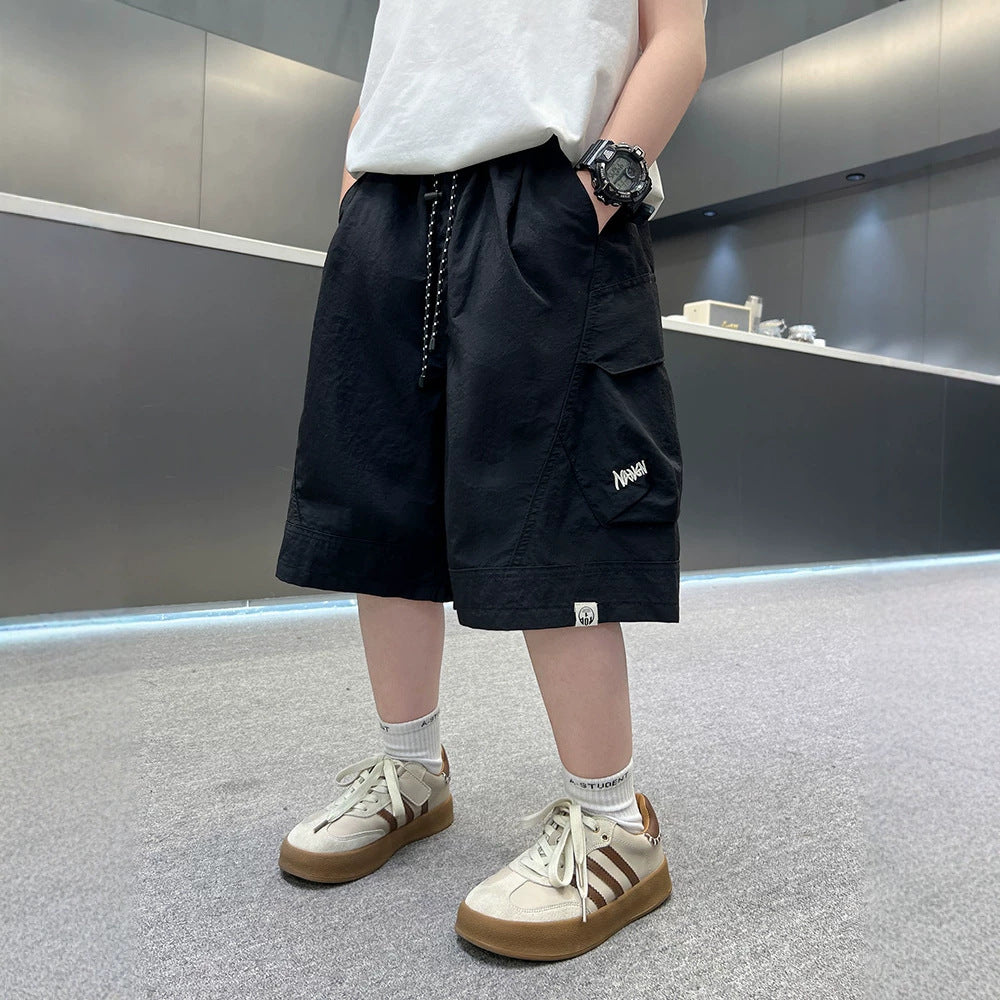 Casual Cargo Shorts for Boys  Lightweight Loose Fit Mid-Length Pants Trendy