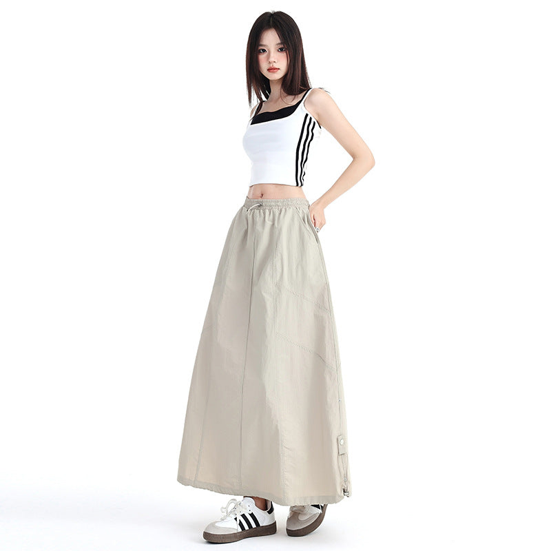 Women's Skirt  Skirt with Drawstring Loose and Slim A-Line Skirt