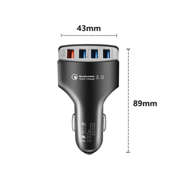Billaddare USB-C & USB med snabbladdning QC3.0