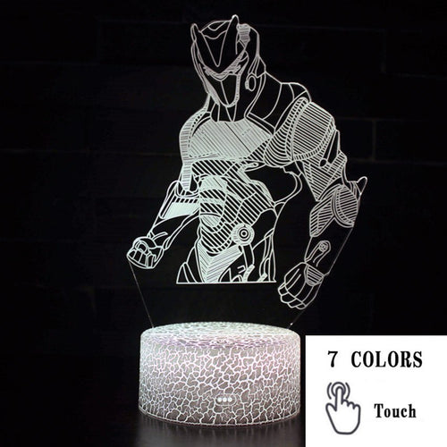 3D LED-nattlampa med touch – färgglad