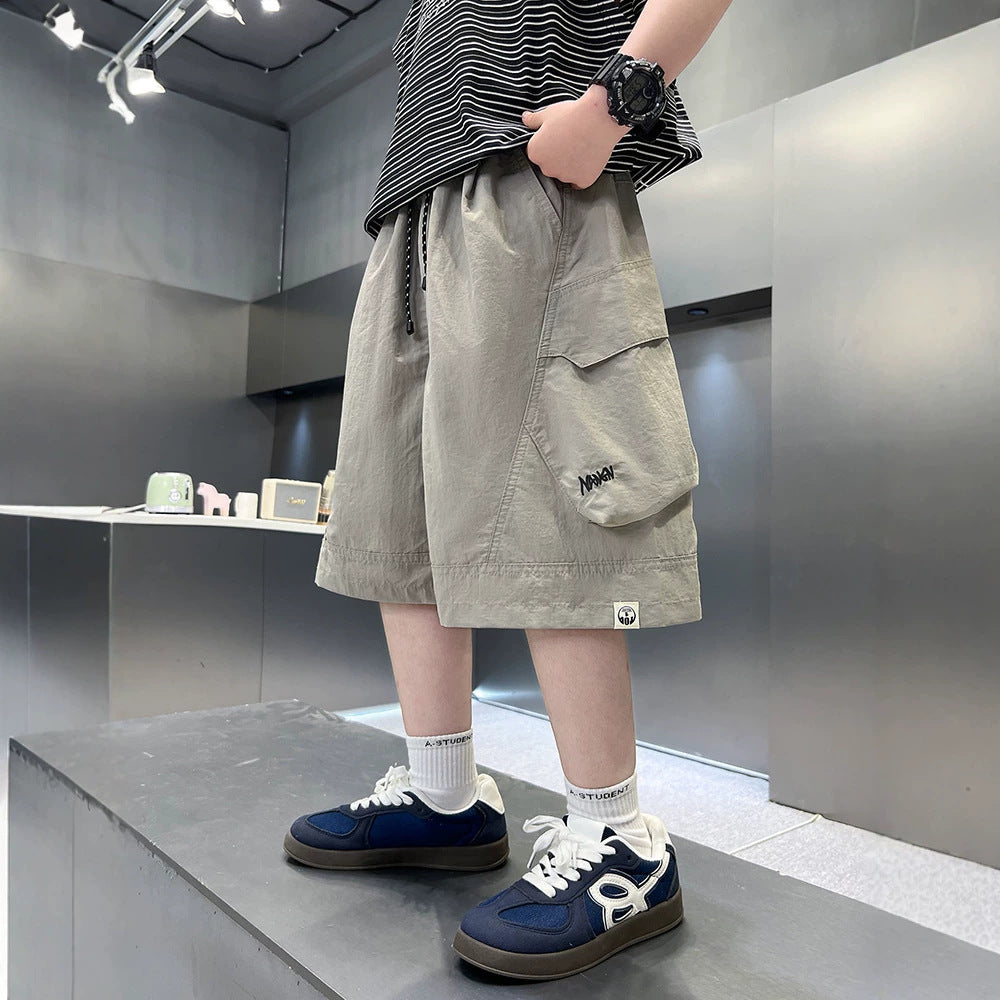 Casual Cargo Shorts for Boys  Lightweight Loose Fit Mid-Length Pants Trendy