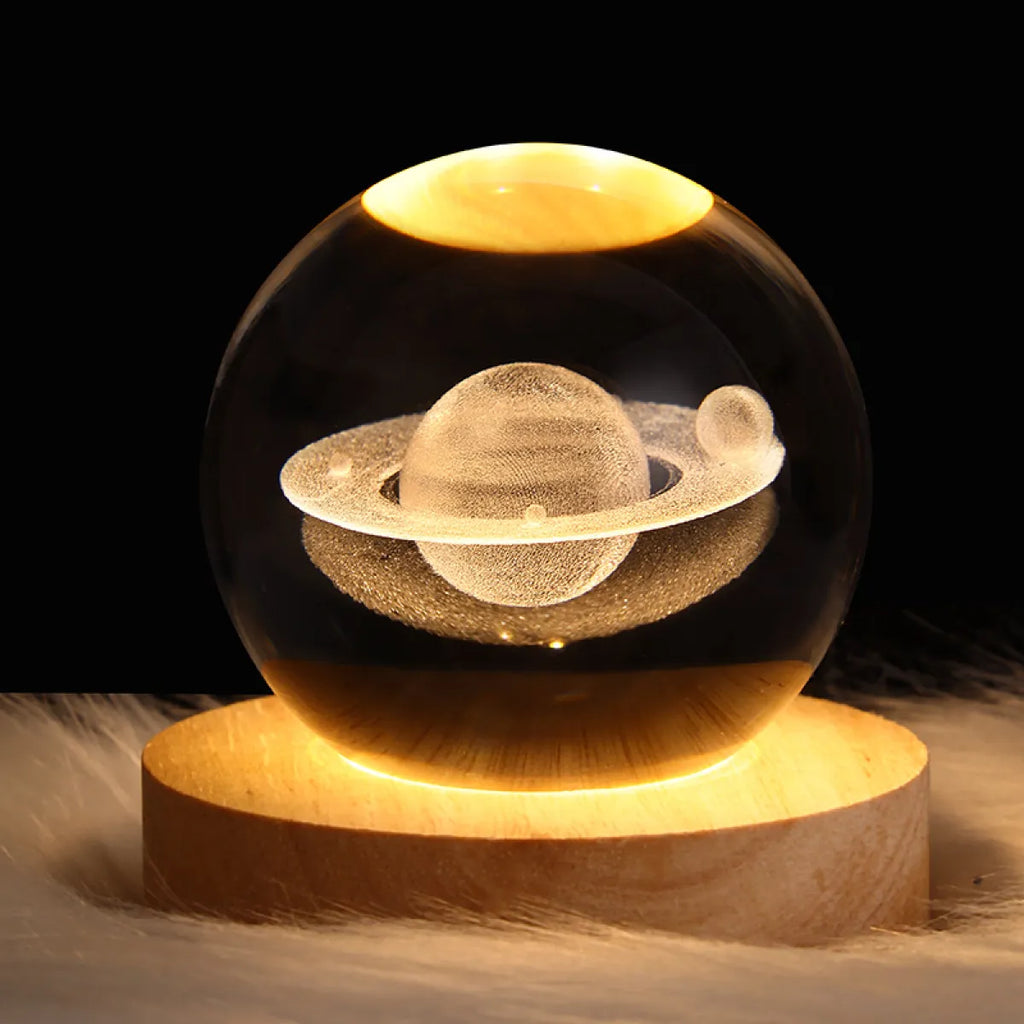 Stjärnhimmel kristallkula – 3D LED-nattlampa