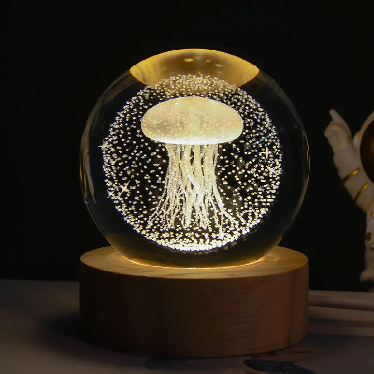 Stjärnhimmel kristallkula – 3D LED-nattlampa