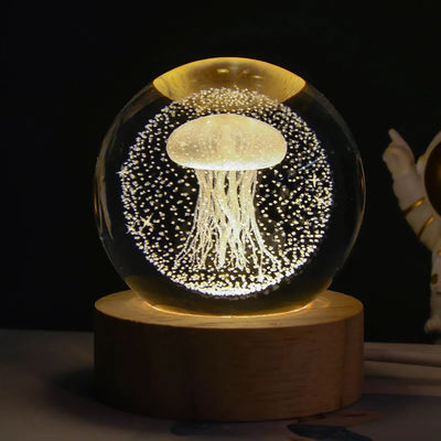 Stjärnhimmel kristallkula – 3D LED-nattlampa