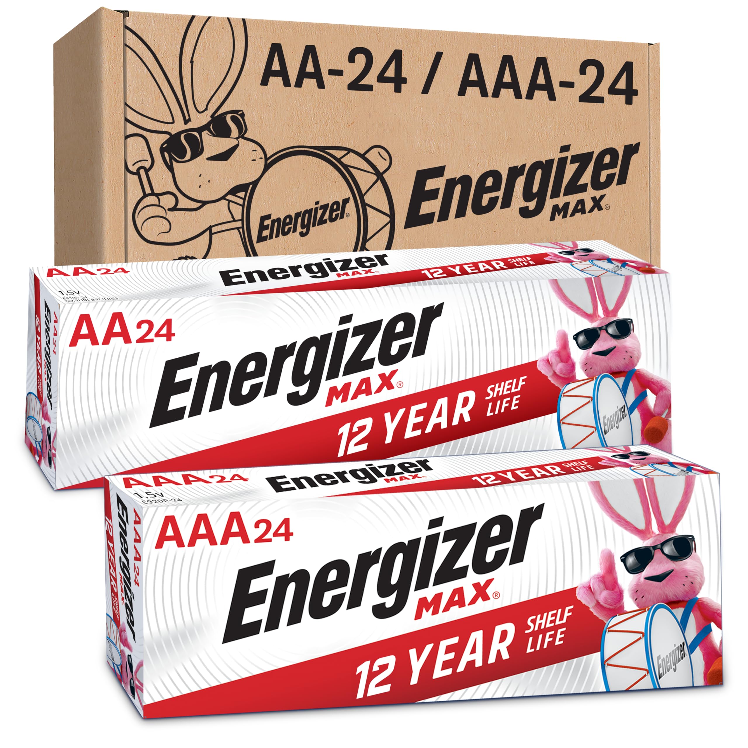 Energizer MAX AA Batteries & AAA Batteries Combo Pack 24 AA and 24 AAA (48 Count)