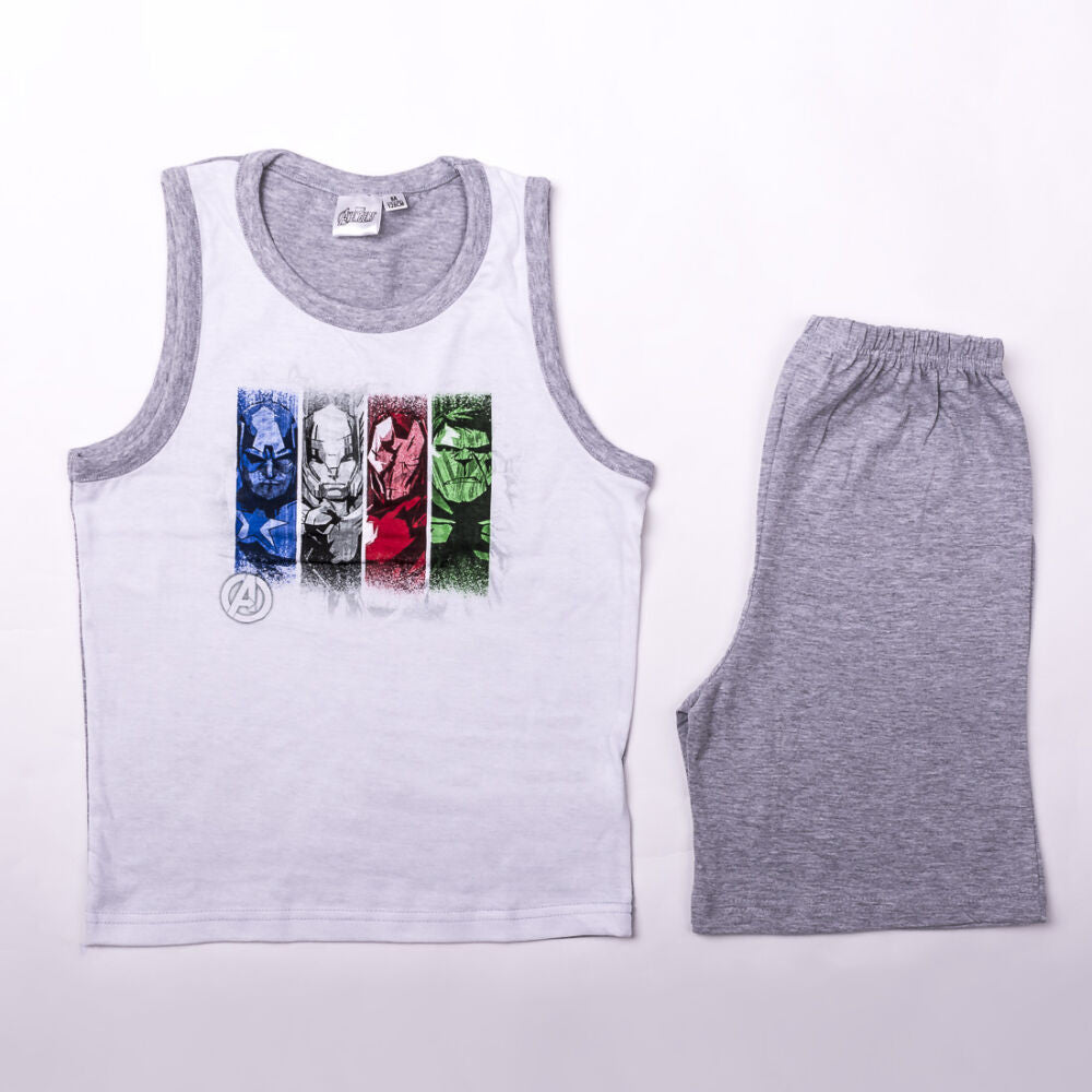 Avengers boys cotton summer ensemble - t-shirt-shorts set - grey - 122
