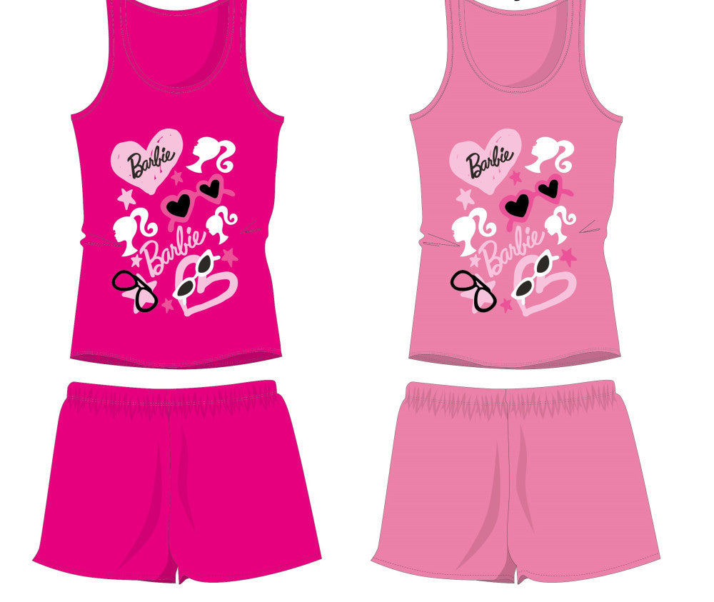 Barbie cotton summer ensemble - t-shirt and shorts set - pink - 122