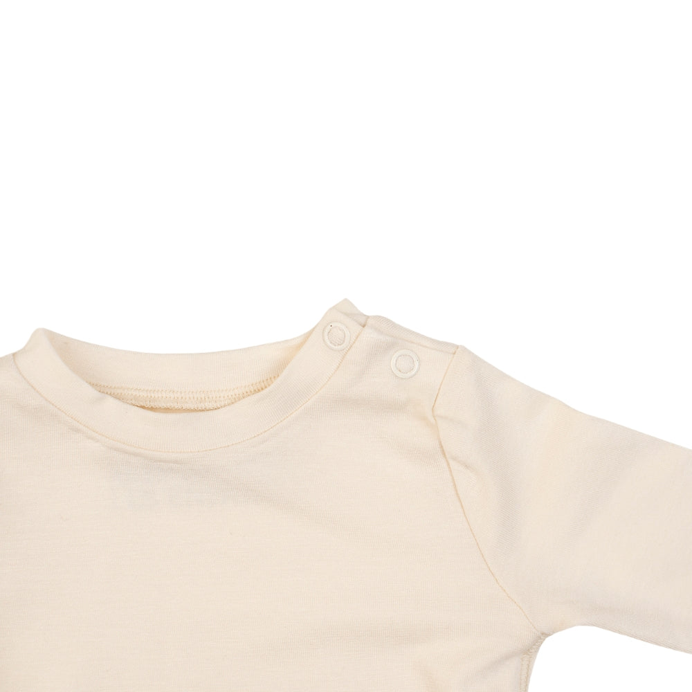 Premium Bamboo Baby Pajama Set: T-Shirt & Leggings CREAM-3