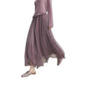 Shimmer Purple Mesh Skirt Women Early Long Skirt Half Skirt