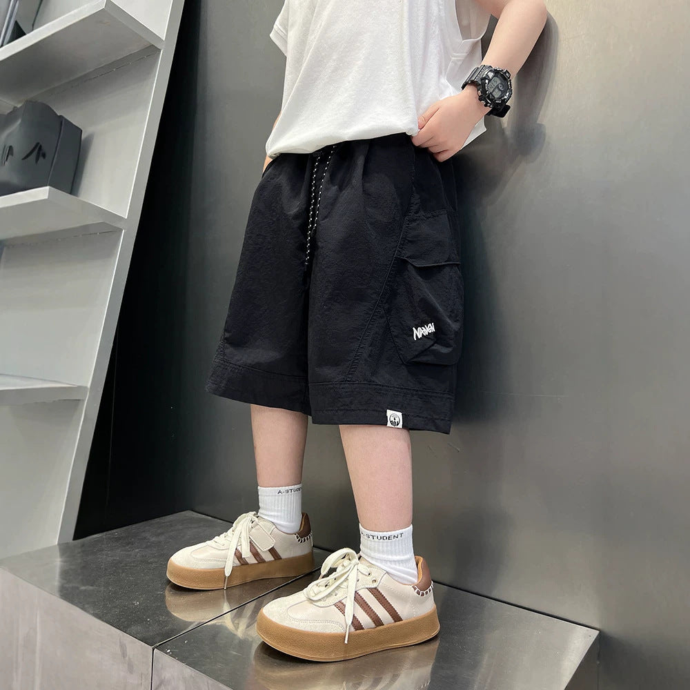 Casual Cargo Shorts for Boys  Lightweight Loose Fit Mid-Length Pants Trendy