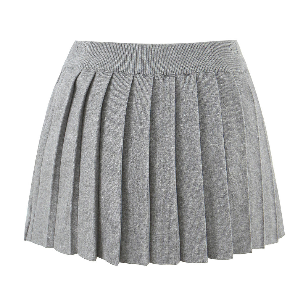 Pleated Skirt Knitted Skirt