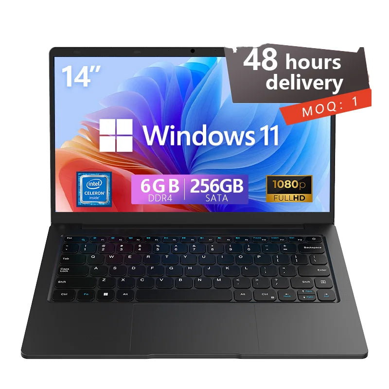 128+32G Factory Direct 15.6-Inch Portable Quad Core Intel New Student Education Laptop Camera English Keyboard SSD Windows 11