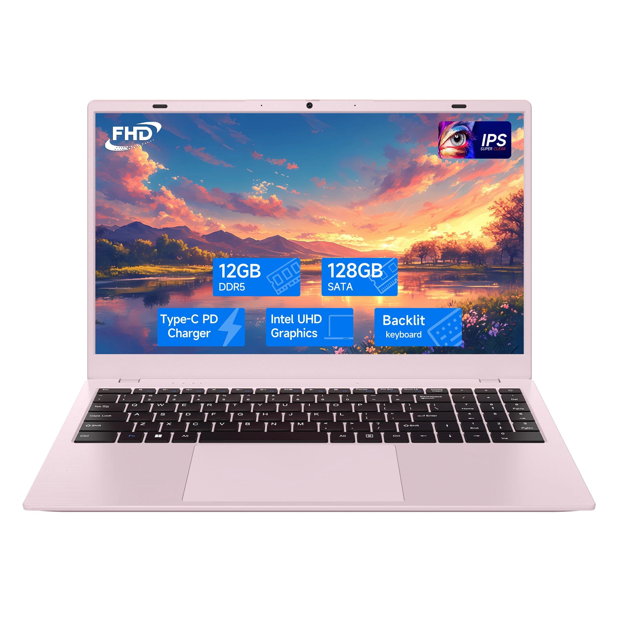 2025 Laptop Computer 15.6" HD Display Intel N150 Quad Core Processor up to 3.6GHZ 12GB DDR5 RAM 512GB SSD Ordinateur Portable Pc