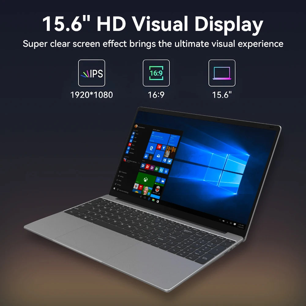 128+32G Factory Direct 15.6-Inch Portable Quad Core Intel New Student Education Laptop Camera English Keyboard SSD Windows 11