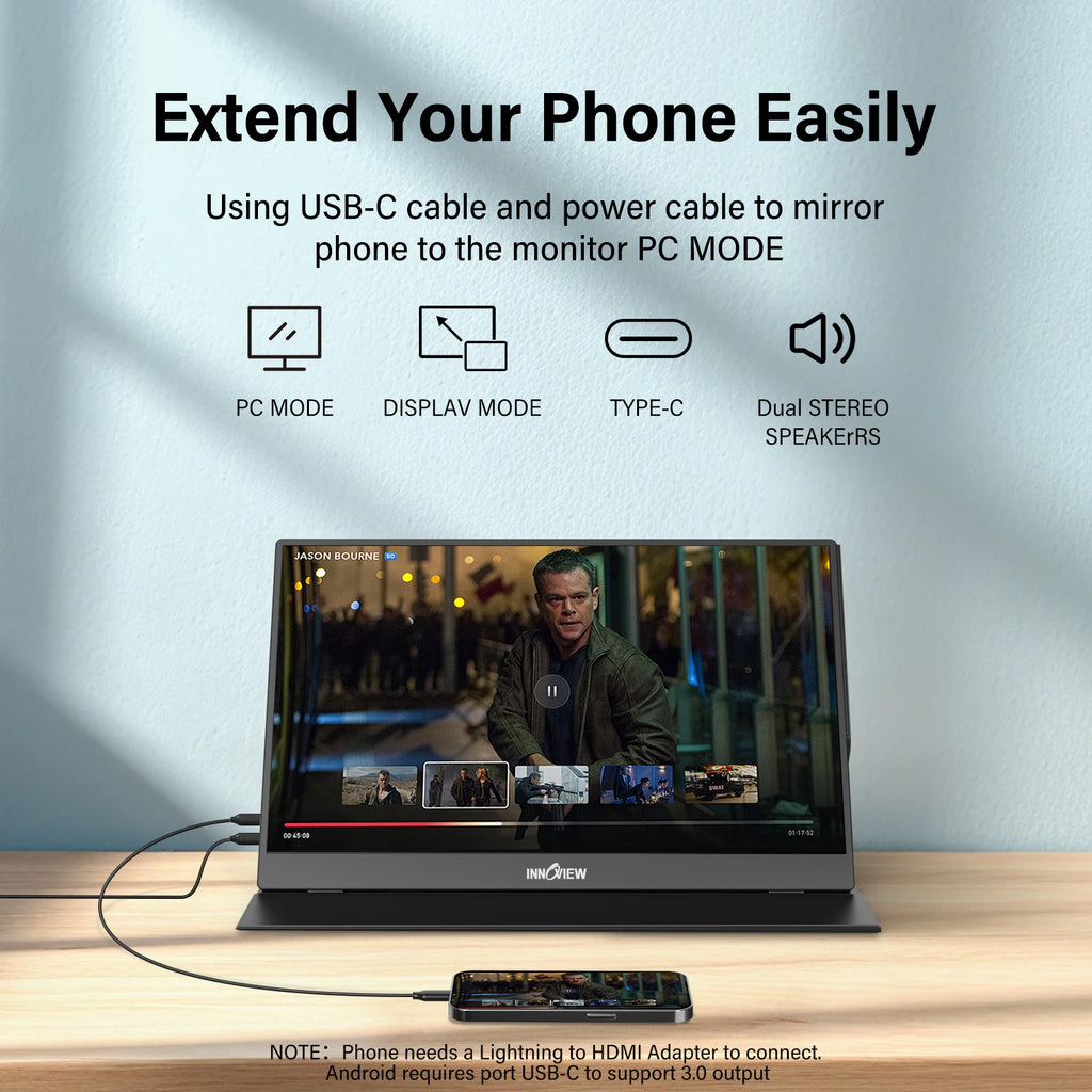 15.6 Inch Laptop Screen Extender 1200 to 1 Contrast 178 Wide View Angle Low Blue Light Flicker Free for All Day Office Work