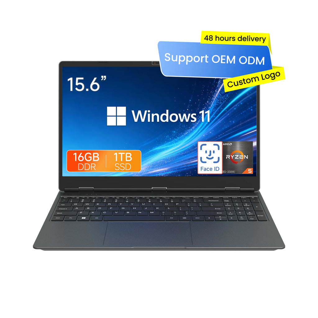 Factory Wholesale Brand New 15.6-inch AMD R5-5300U  English Keyboard Supporting OEM/ODM Win 11 System Business Laptop Computer