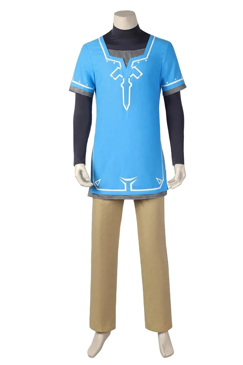 Unisex Adult & Kids Full Set TV & Movie 'Game the Legend of Link' Cosplay Costume Uniform Top Coat & Pants for Halloween Party