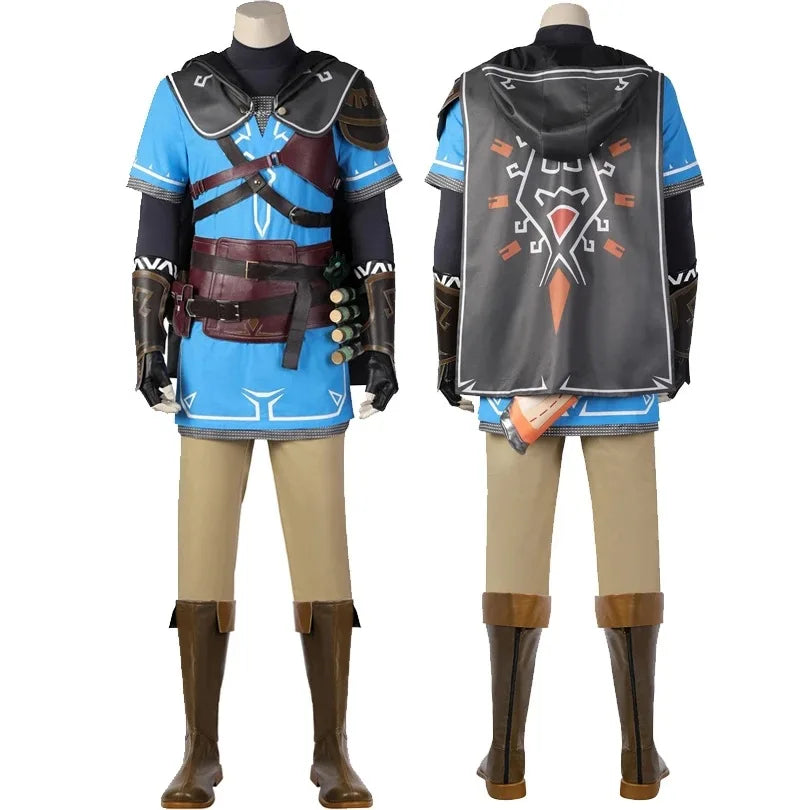 Unisex Adult & Kids Full Set TV & Movie 'Game the Legend of Link' Cosplay Costume Uniform Top Coat & Pants for Halloween Party