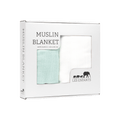 Muslin Blanket Green / White