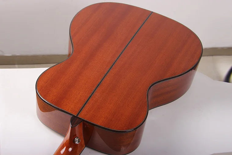Popular Style Stringed Instrument OM Body 40 Inch Solid Spruce Top Mahogany Neck Classic Acoustic Guitar With Sapele Back
