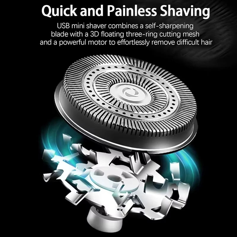 Men's Electric Mini Shaver Rechargeable LED Digital Display Dual use Wet and Dry Home Travel Shaver Car Shaver Electric Shaver