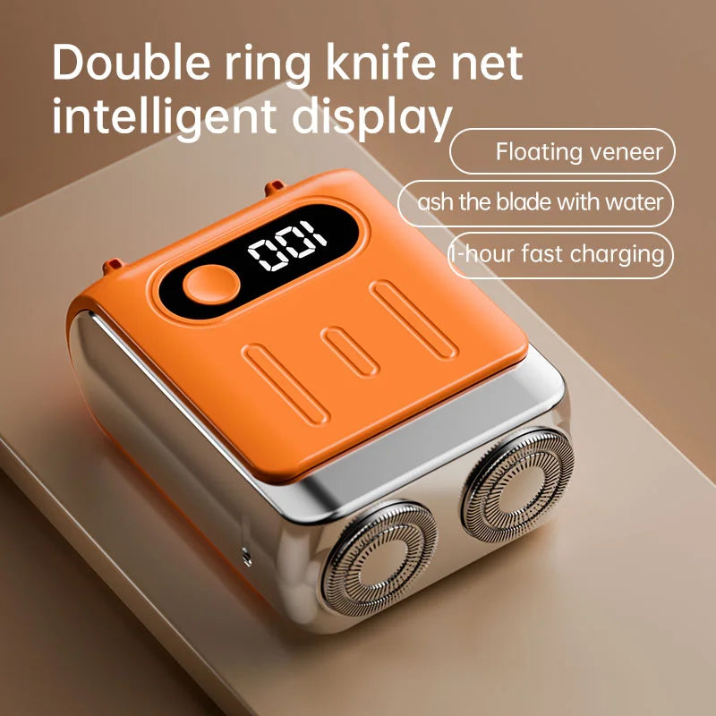 Electric Smart Shaver Household Car Shaver Digital Display Mini Dual Blade Rechargeable Shaver Powerful Men's Gift Shaver