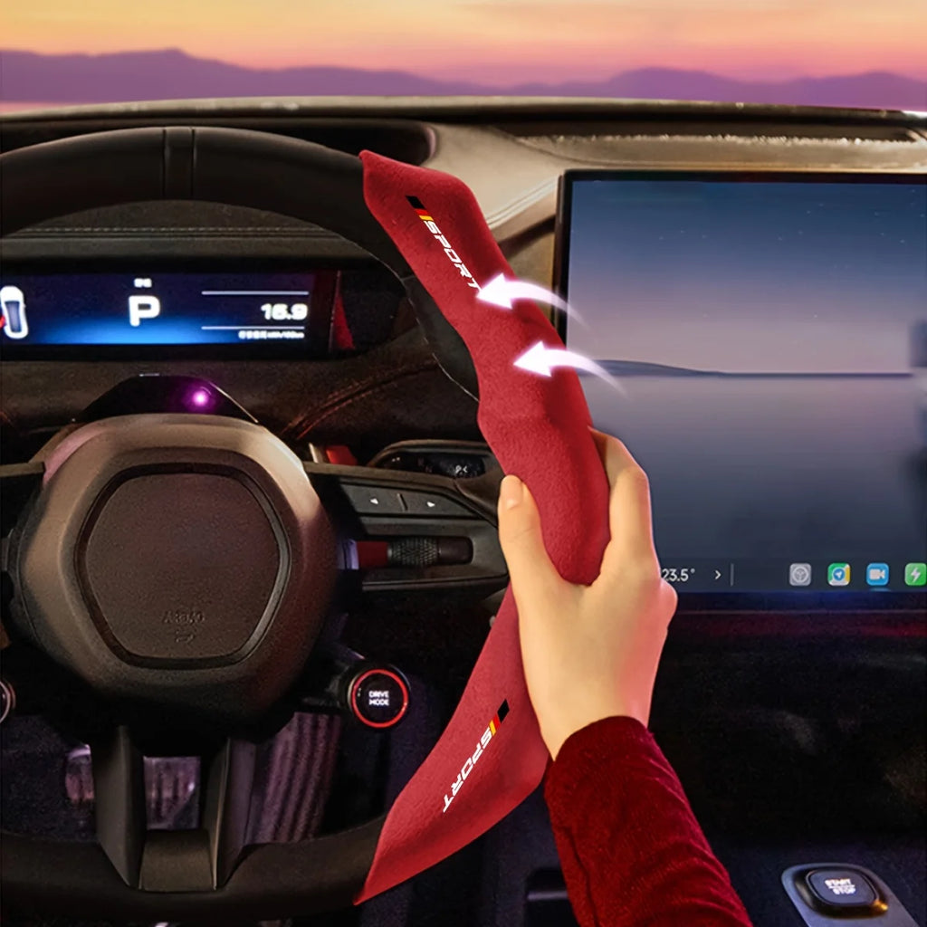 Fashion Red Car Steering Wheel Cover for Most Cars
