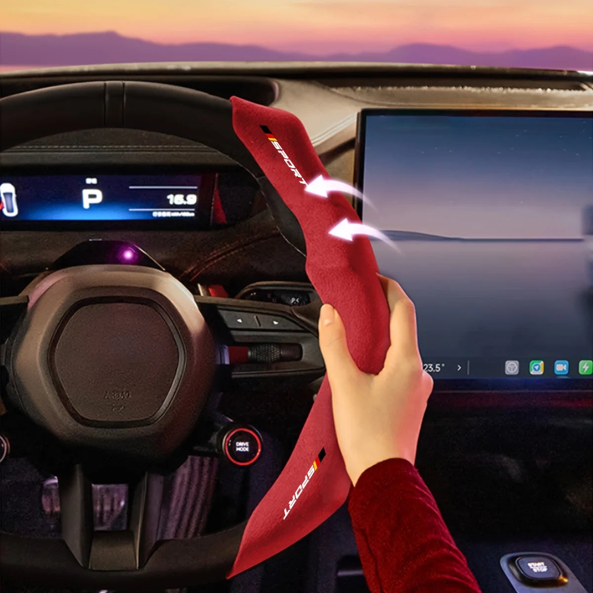 Fashion Red Car Steering Wheel Cover for Most Cars