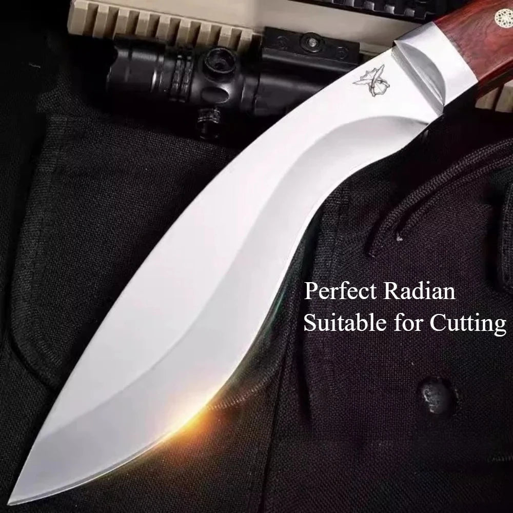 Professional kitchen knife with high hardness, sharp and bone-cutting edge. Comes with a wooden handle and stainless steel blade