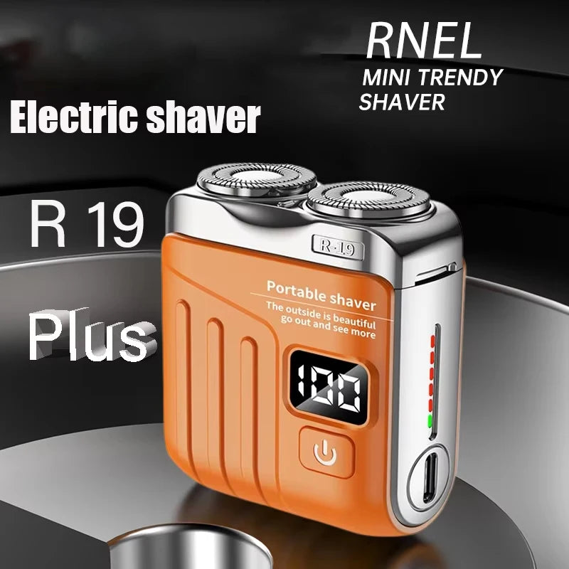 Electric Smart Shaver Digital Display Mini Dual Blade Rechargeable Shaver Household Car Shaver Powerful Men's Gift Shaver
