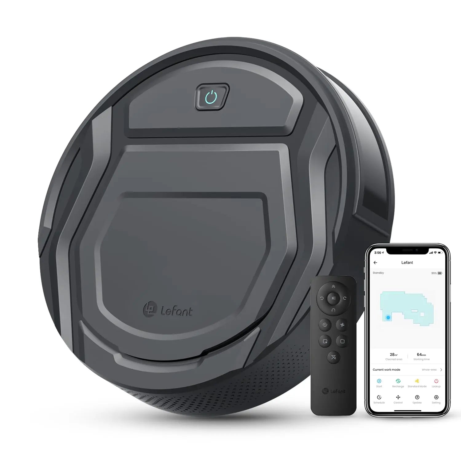 Lefant M210P Robot Vacuum Cleaner Remote Control, Featured Carpet Cleaner Small Robot 7.8cm Thin 28cm DIA, Robotic Vacuum Alexa