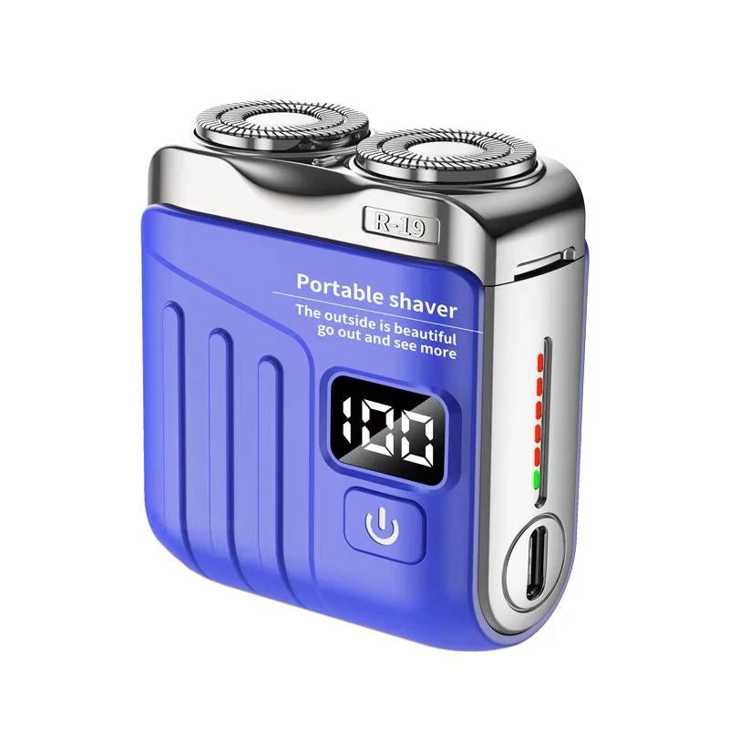 Electric Smart Shaver Digital Display Mini Dual Blade Rechargeable Shaver Household Car Shaver Powerful Men's Gift Shaver