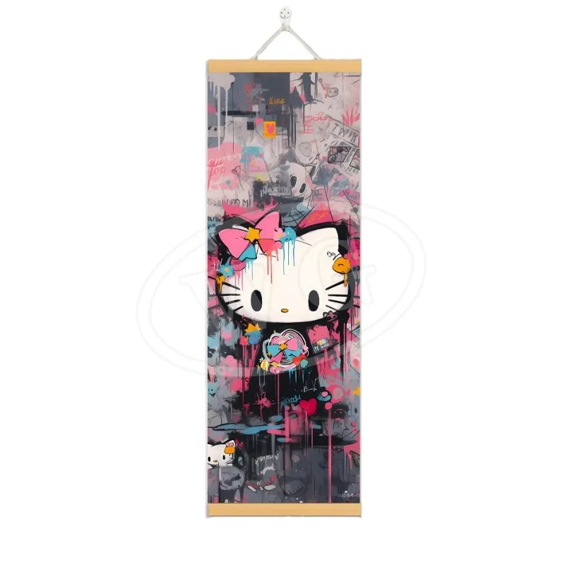 Pok é mon Japanese Anime Poster Modern Room Decoration Scroll Canvas Wall Pikachu Surrounding Decoration