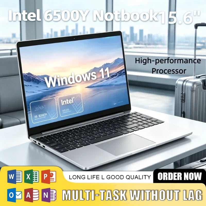 Intel Core i7-6500Y Laptop Gamer Office Study Computer PC 1080P Display Windows 11 Notebook 15.6" Portable 32GB RAM 2TB SSD