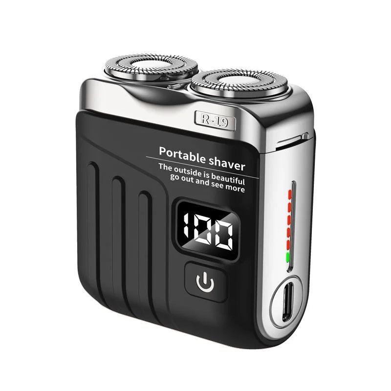 Electric Smart Shaver Digital Display Mini Dual Blade Rechargeable Shaver Household Car Shaver Powerful Men's Gift Shaver