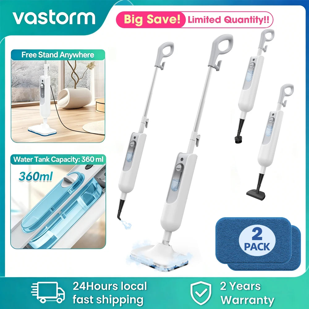 Vastorm F2 Steam Mop Detachable 6-in-1 High-Temperature Steam Cleaner Powerful Scrubbing Steam Vacmop for Kitchen Hardwood Floor Marble Floor Carpet