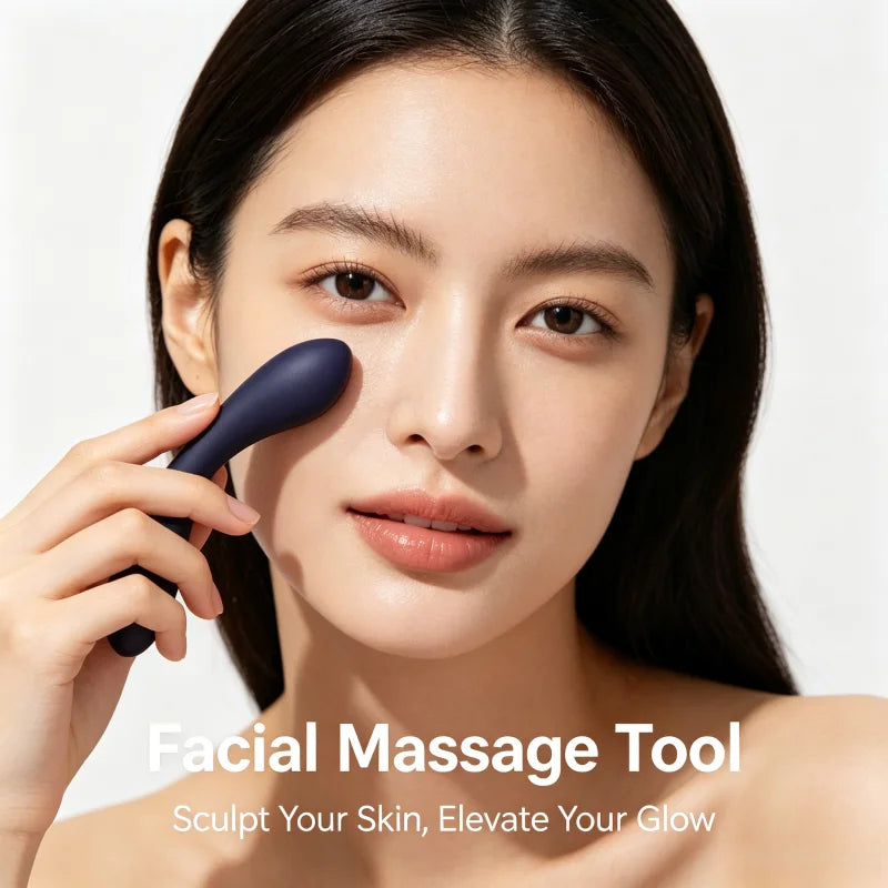 Facial Massager Silicone Muscle Massage Can Be Used for The Whole Body Manual Massage Home Beauty Salon Same Dual Head Massage