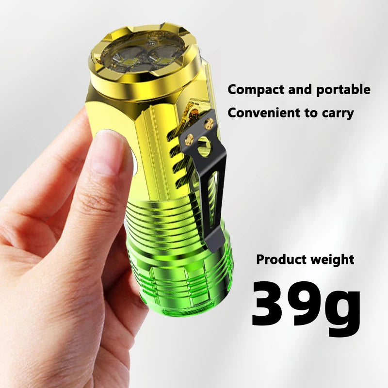 Super Bright MINI LED Flashlight Torch Rechargeable Fishing Lighting Lantern Powerful Outdoors Camping Lamp Child's Flashlight