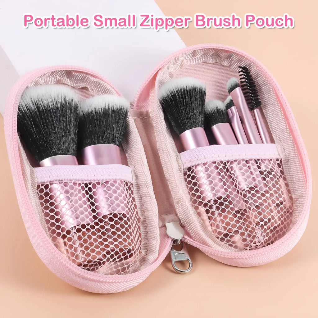 10 Pcs Travel Makeup Brush Set Mini Makeup Brushes Travel Size Small