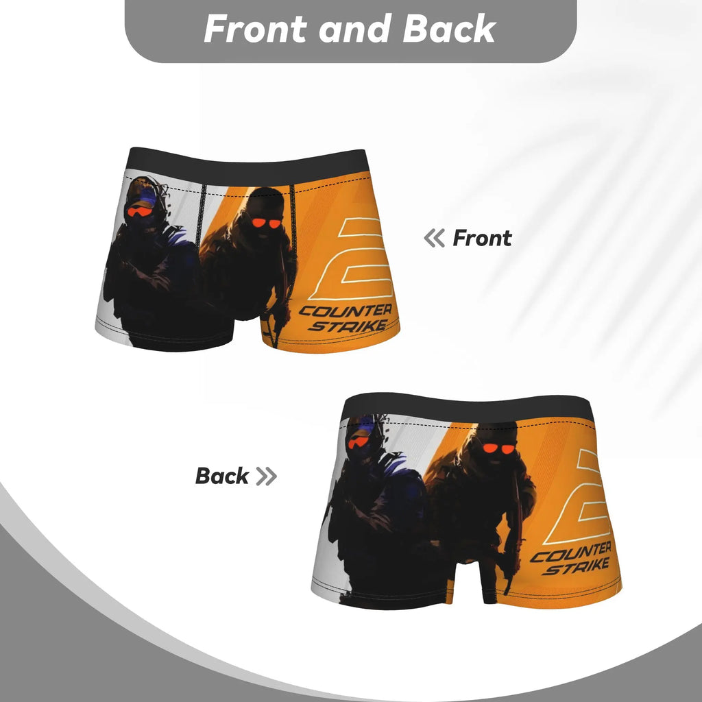 CS GO CS GO Underpants Homme Panties Man Underwear Print Shorts Boxer Briefs