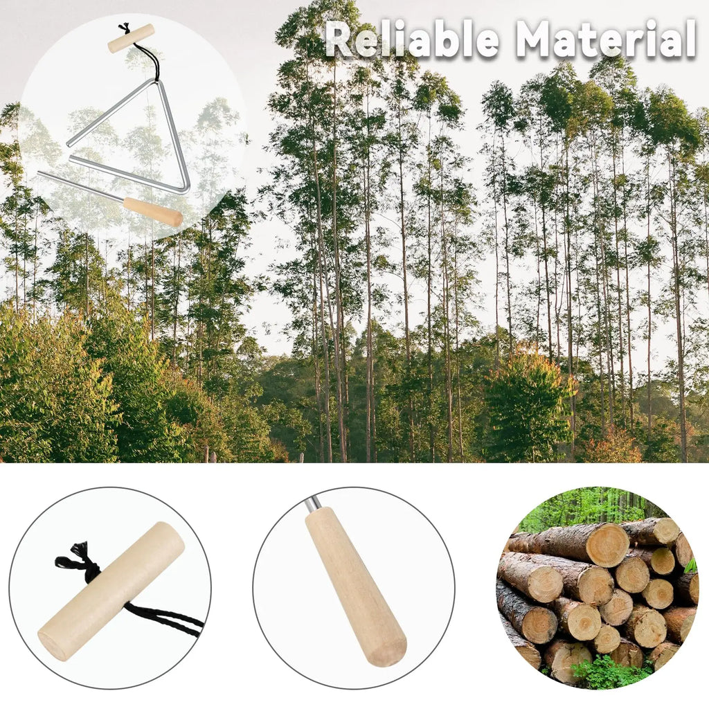 Professional Musical Instrument Triangle, Handheld Percussion Instrument, with Mallet, Suitable for Ages 14 and Above